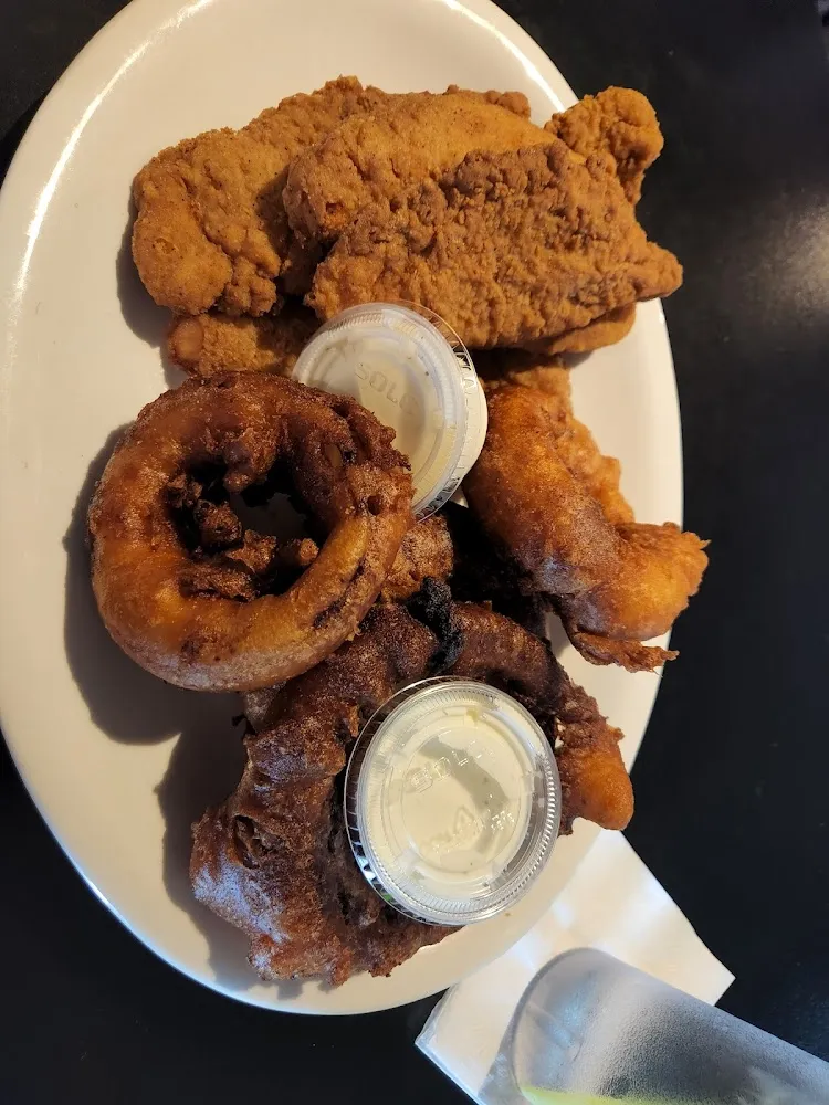Chicken Fingers with Onion Rings